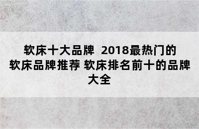 软床十大品牌  2018最热门的软床品牌推荐 软床排名前十的品牌大全